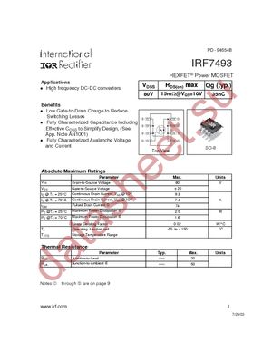 IRF7493TR datasheet  